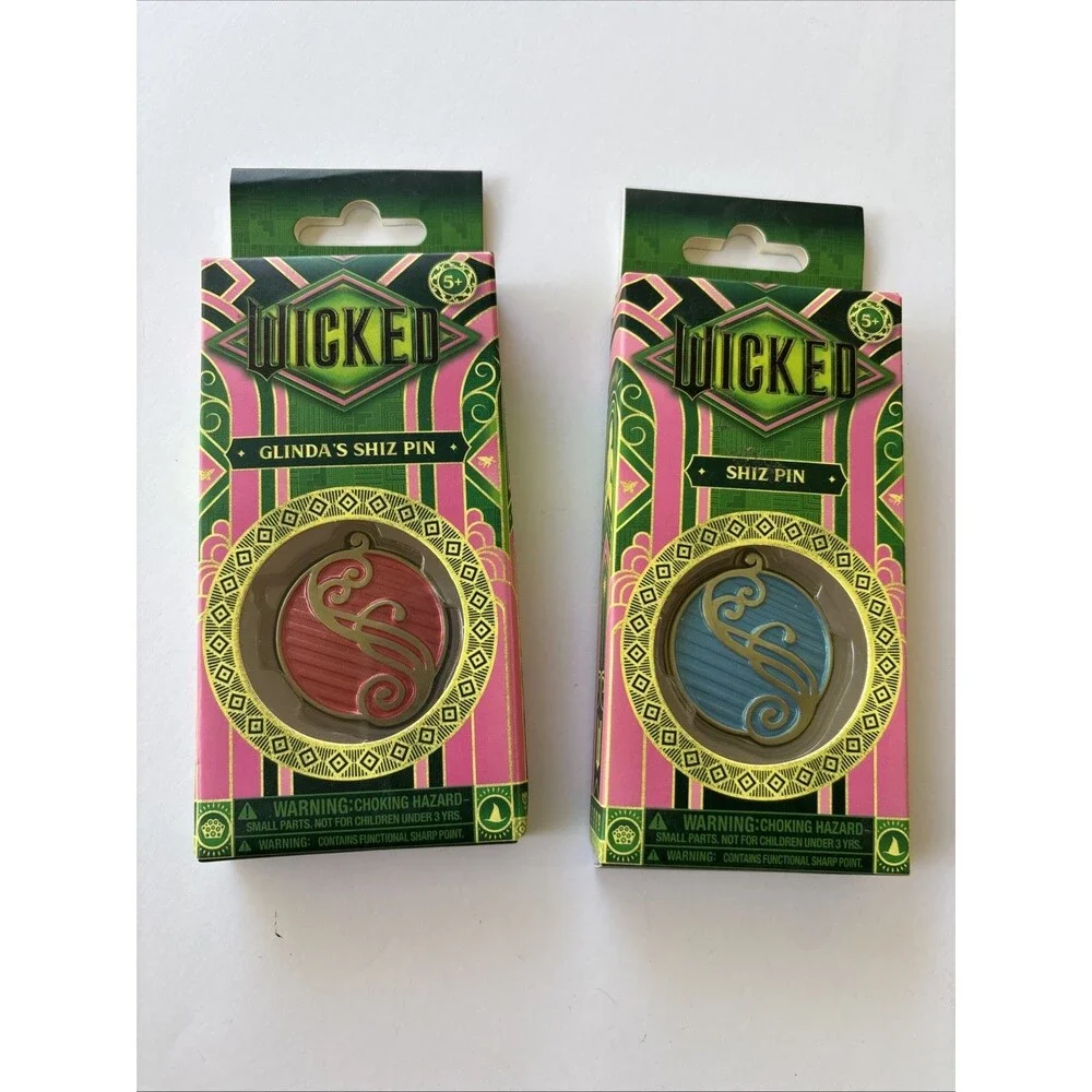 Wicked Shiz University Pin Set of 2 Glinda’s Pink Pin & Blue Shiz Pin Brand New